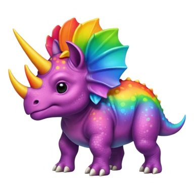 Rainbow triceratops  sticker