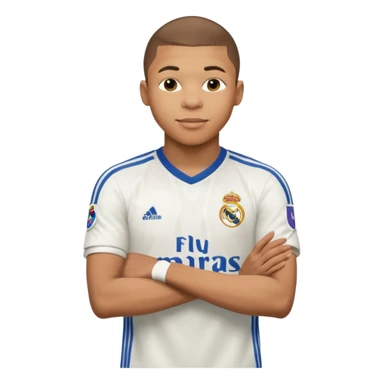 Mbappe hands crossed celebration for Real Madrid sticker