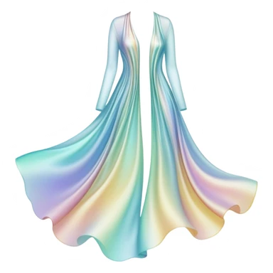Ethereal flowing lines forming a clothing silhouette shape, abstract fluid style essence symbol, wardrobe identity flowing into form sticker