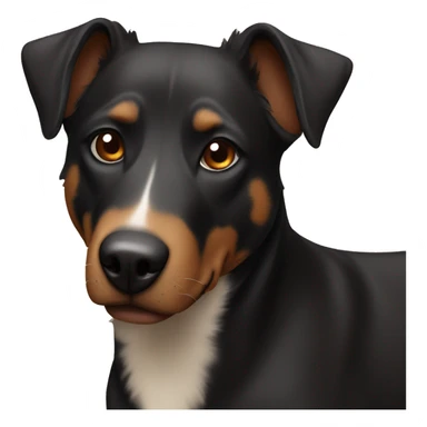 black and brown mongrel dog sticker