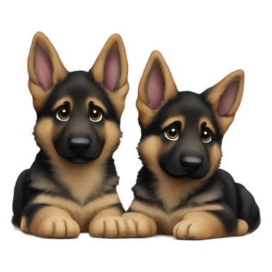 2 German Shepherd puppies sticker