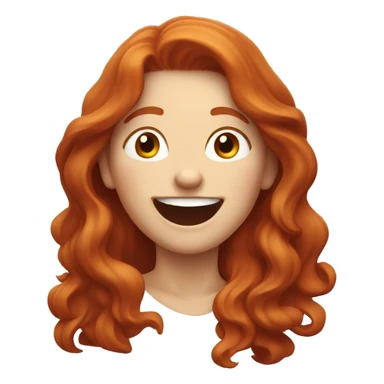 Pale, Long Wavy haired red head woman laughing and pointing sticker