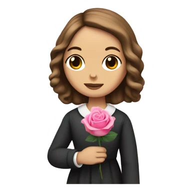 Charlotte Bronte holding a pink rose in her hand sticker