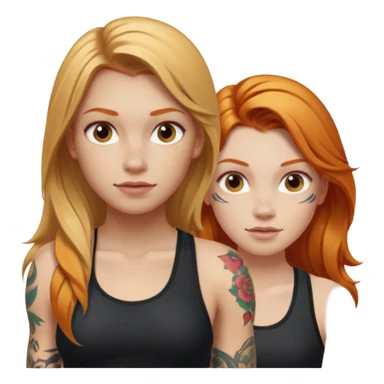 girl with long blonde hair and tattoos and an athletic ginger girl sticker