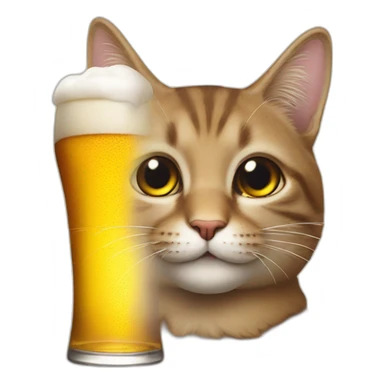 Un chat qui boit une bière sticker