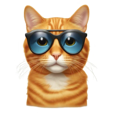 Orange cat in big fashion sun glasses sticker