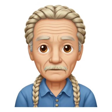 elves with braided hair old man sticker