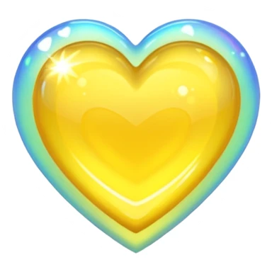 yellow heart with holographic effect sticker
