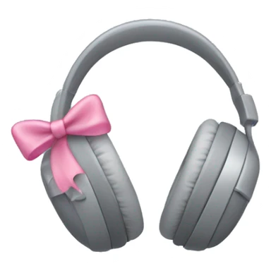 Grey headphones with cute little pink bows sticker