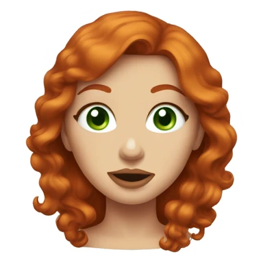 redhead woman with green eyes blowing a kiss sticker
