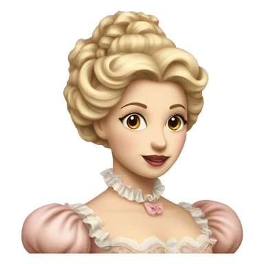 vintage rococo brown and blonde woman in a light pink gown  sticker