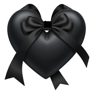 black heart with a ribbon sticker