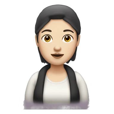 fat white girl with a black bob and a faded beard! sticker