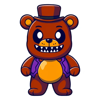 Scary Freddy Fazbear with glowing eyes from Five Nights at Freddy's sticker
