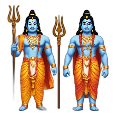 Lord Ram and Lord Shiva talking sticker