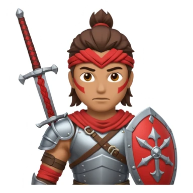 warrior with dual swords sticker