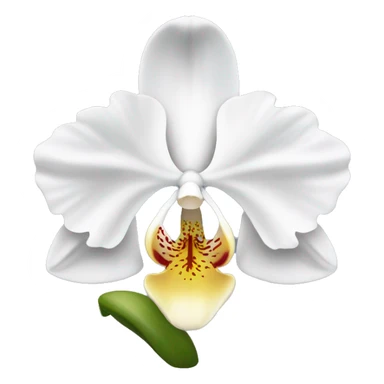 White orchid flower sticker
