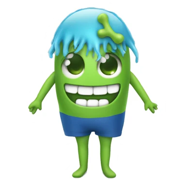 microbe with swim suit with sarcastic smile sticker