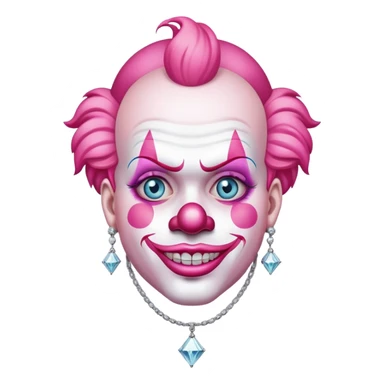 Pink clown with diamond chain sticker