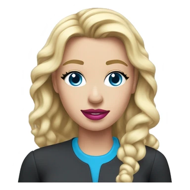 blonde blue eyed t mobile employee, black and pink outfit, t mobile employee, red lipstick, breathing a pipe with blue ice in it sticker