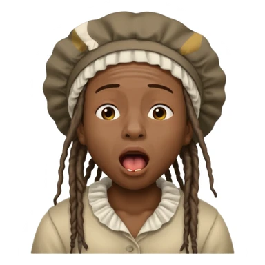 Make a African American with dreads and a bonet yawning sticker