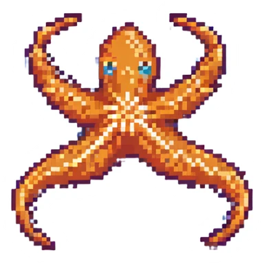 Orange sea star with five arms sticker