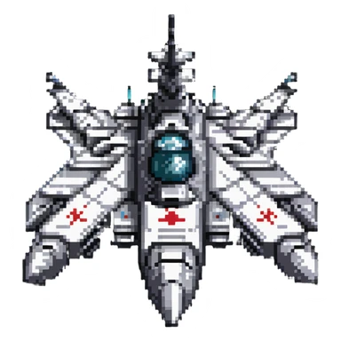 massive battleship-style space cruiser with weapon turrets sticker