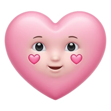 A baby pink heart shape in iOS emoji style, 3D icon, plastic texture, soft reflection, minimalist design. sticker