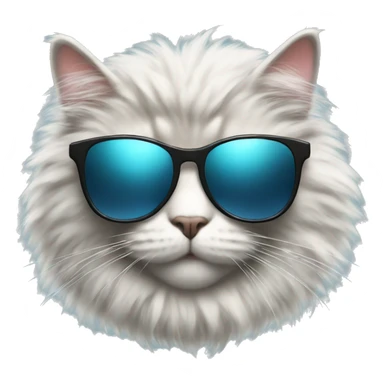 Fluffy Cat in sunglasses  sticker