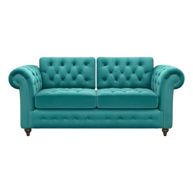 Long plain square teal couch  sticker