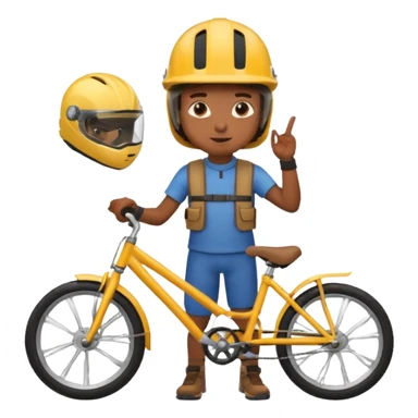 Bike Boy with calling talk emoji  sticker