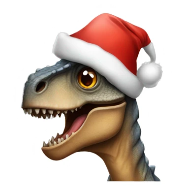 Dinosaur with a Santa Claus hat sticker