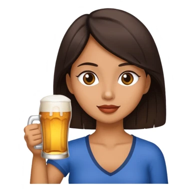 Morena bebiendo cerveza sticker