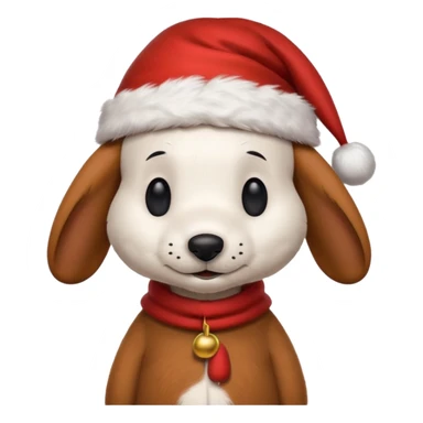 Snoopy wearing and Christmas hat human rabbit sticker
