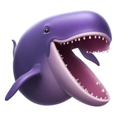 purple sperm whale with open mouth sticker