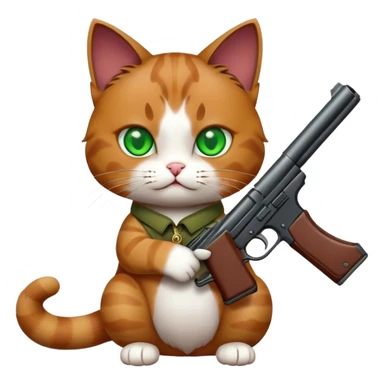 Cat with a gun sticker