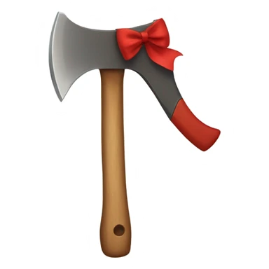 cute axe with red bow sticker