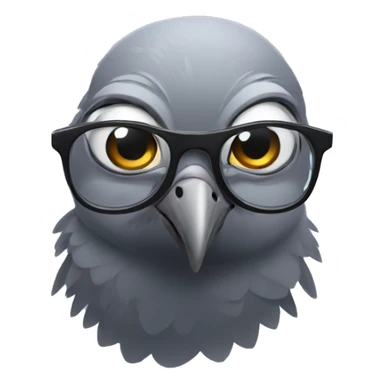 Pigeon wearing glasses sticker