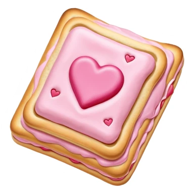 Frosted Toaster strudel pastry with hearts sticker