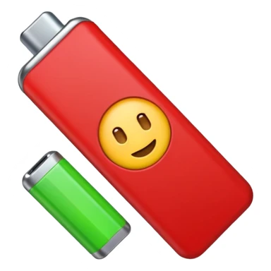 I want a emoji of low battery ang high battery, the low battery's collor is red and the high battery's color is green sticker