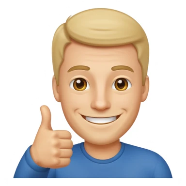 caucasian man giving a thumbs up, emoji style sticker