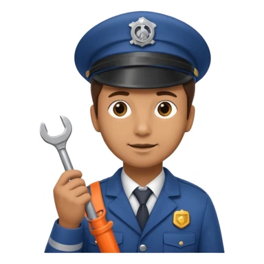 Engineer with wrench,Train Crew. sticker