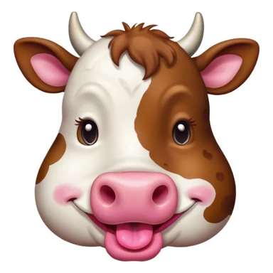 A smirking cow sticker