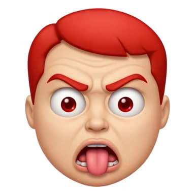 Angry face with face with tongue out sticker