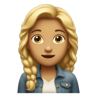 a girl slightly anxious but somewhat grateful sticker