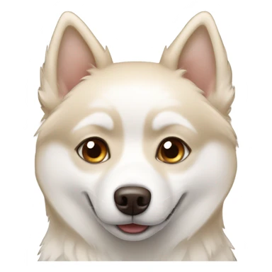 White and beige pomsky dog with brown eyes sticker