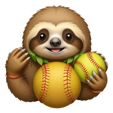 a sloth wearing a softball glove sticker