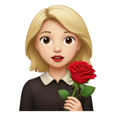 ash Trevino is a fat girl with dirty blonde hair and has a rose in her hand , really fat and a moaning face sticker
