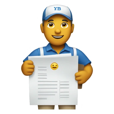 small full-body mailman holding a flyer  sticker