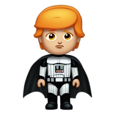 OLS Donald trump with short orange hair in darth vader outfit sticker